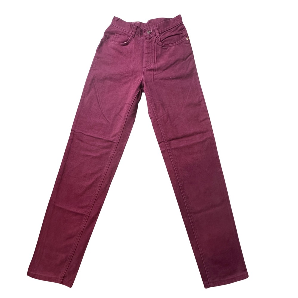 Vintage Lee Jeans Womens‎ 5 Med Burgundy Regular Fit Tapered Leg High Rise USA